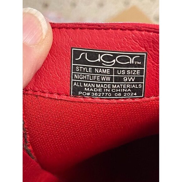 Womens Sugar Red Smooth Wide Width Ankle Boots Size 9W With 2-Inch Block Heel‎ - Picture 3 of 16